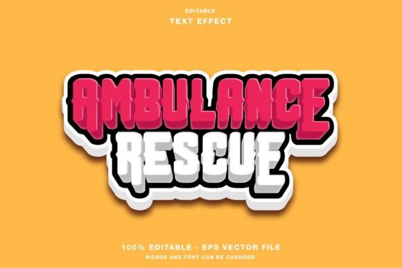 Ambulance Rescue Game Title Text Effect