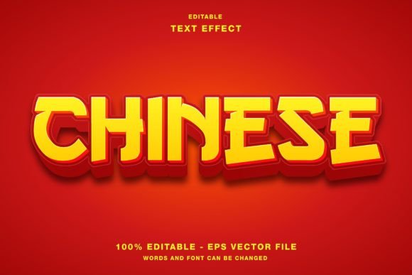 Editable Chinese 3D Text Effect for Illustrator