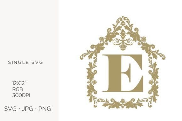 House Like Ornamental Emblem, Letter E: A Versatile Digital Design Asset