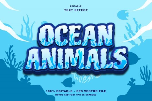 Ocean Animals Cartoon Game Text Effect