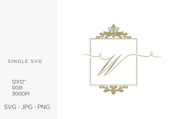 Strategic Branding with the Golden Monogram Frame Victorian Letter W